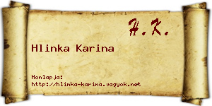 Hlinka Karina névjegykártya